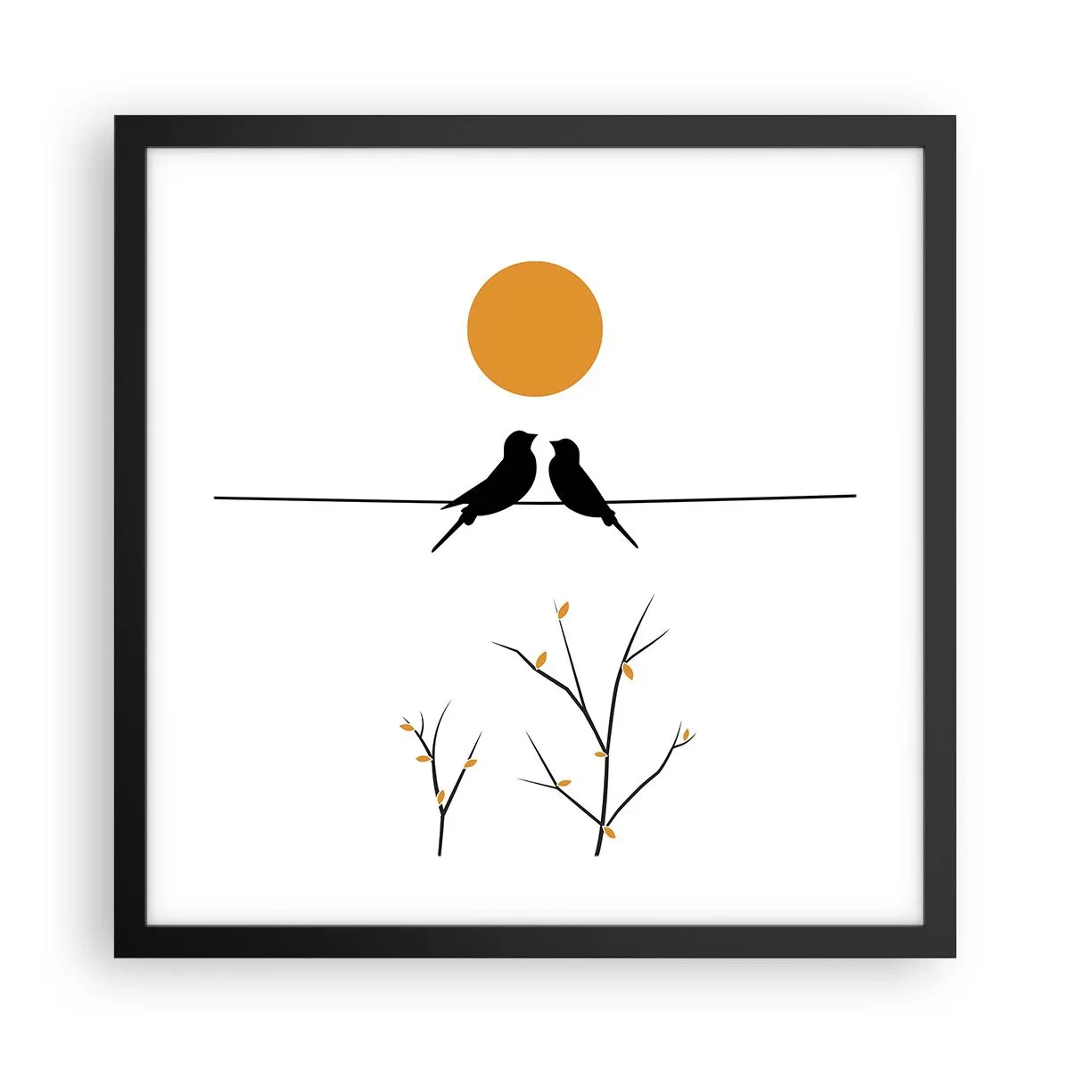 Poster in einem schwarzem Rahmen - Abend der Nachtigallen - 40x40 cm