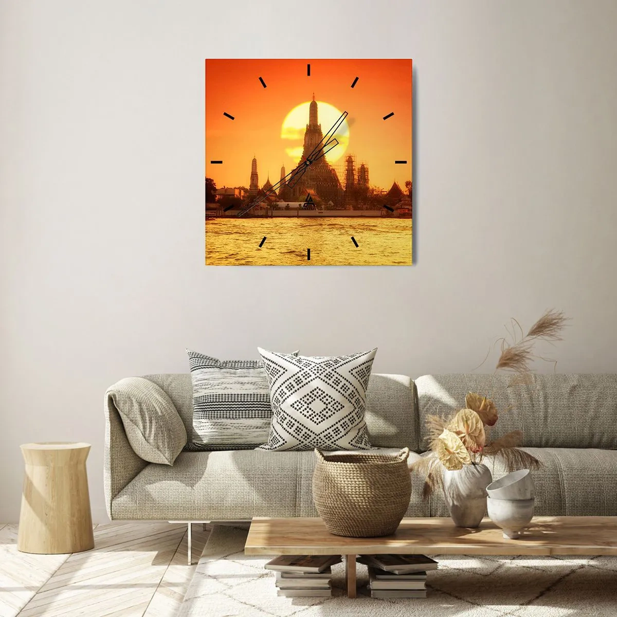 Wanduhr - Glasuhr - Der Sonne entgegen, immer der Sonne entgegen - 30x30 cm