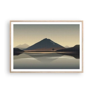 Poster in einem Rahmen aus heller Eiche - Spiegelreflexion - 100x70 cm