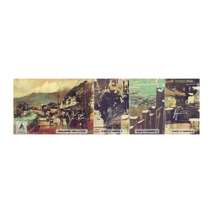 Fototapeten Muster Premium Canvas - Das Leben als Reichtum an Grau - Landschaft, China, Die Architektur - 100x30 cm