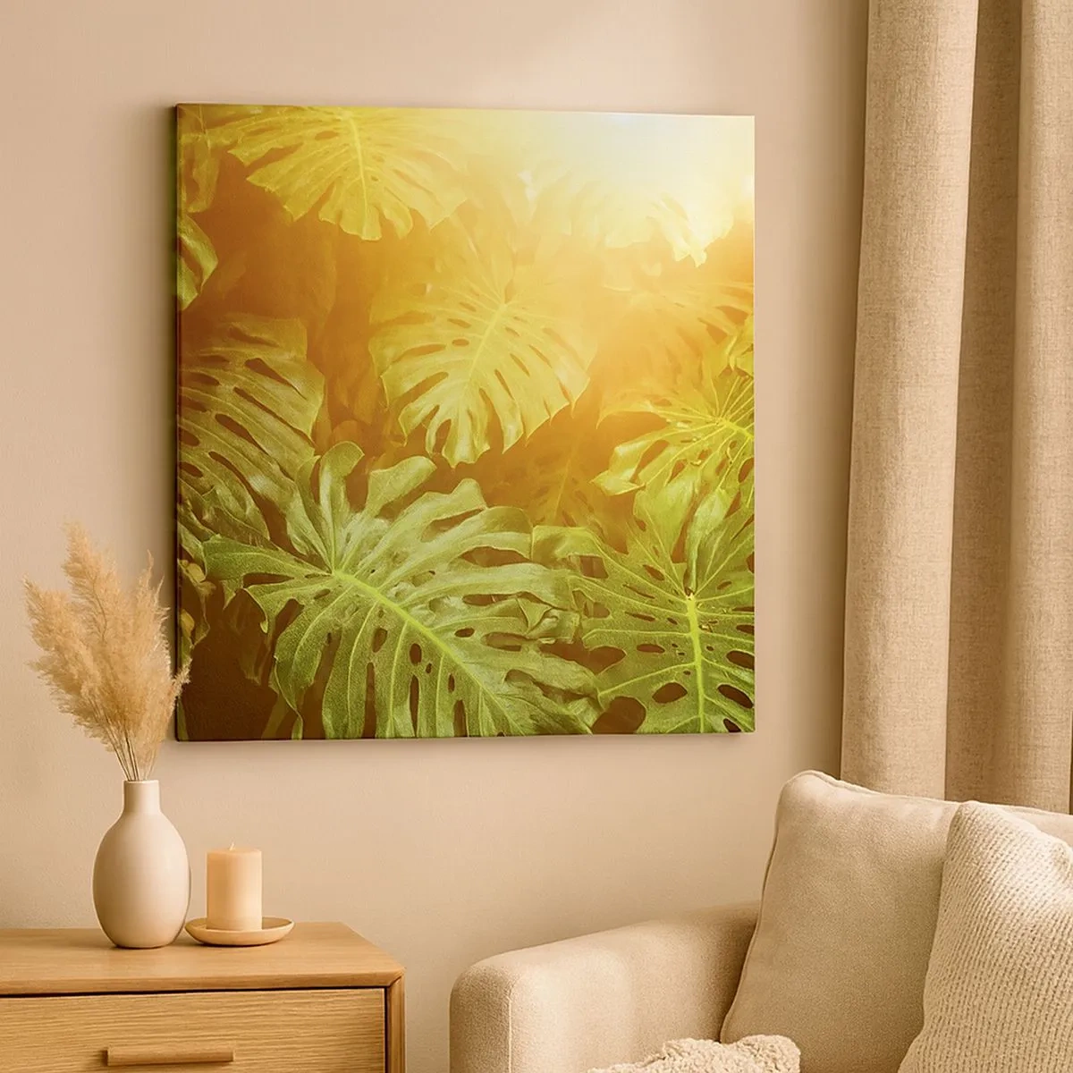 Bild auf Leinwand - Leinwandbild - Ins Grüne tretren... - 30x30 cm