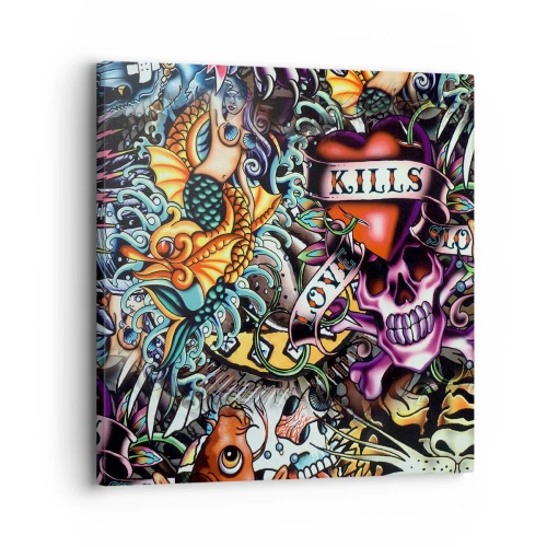 Bild auf Leinwand - Leinwandbild - Der Traum des Tätowierers - 30x30 cm