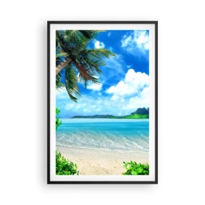 Poster in einem schwarzem Rahmen - Das Azurblau der Tropen - 61x91 cm