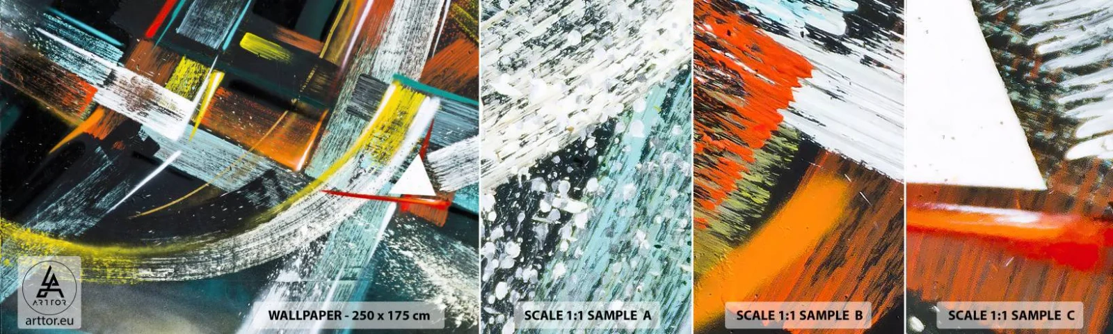 Fototapetenmuster Standard Eco - Energie der Bewegung - Abstraktion, Stück, Moderne Kunst - 100x30 cm