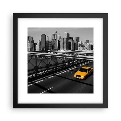 Poster in einem schwarzem Rahmen - Die Farbe einer Großstadt - 30x30 cm