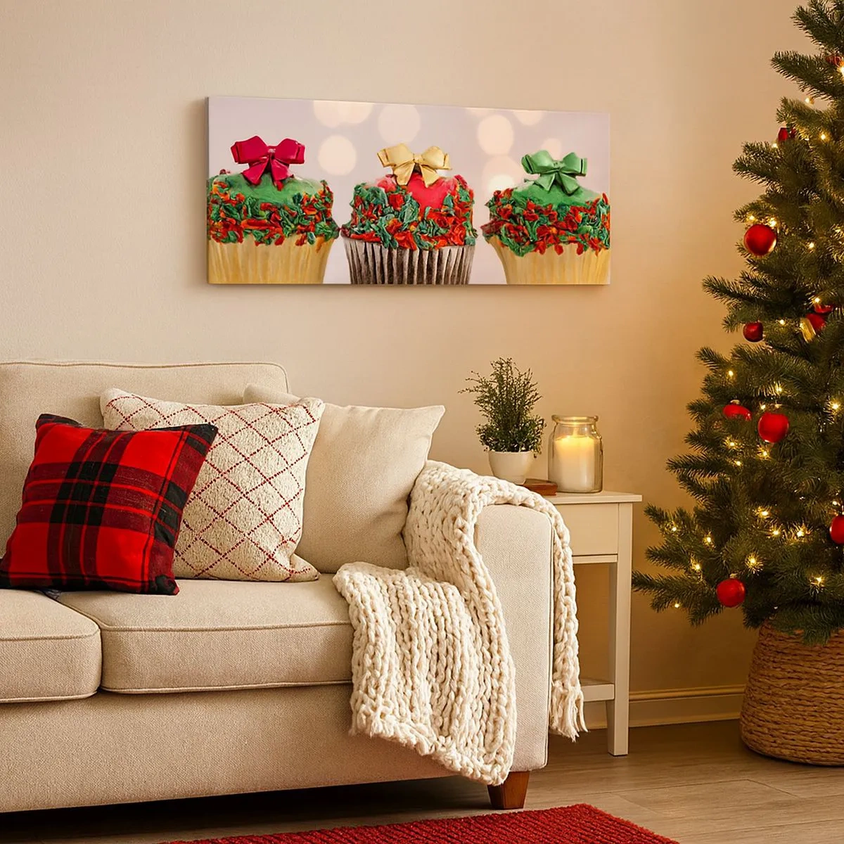 Bild auf Leinwand - Leinwandbild - Süßigkeiten bis zu der Schleife - 100x40 cm