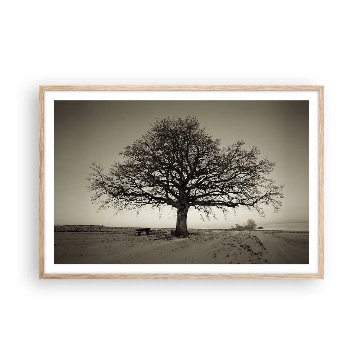 Poster in einem Rahmen aus heller Eiche - Von hier zu Ewigkeit - 91x61 cm