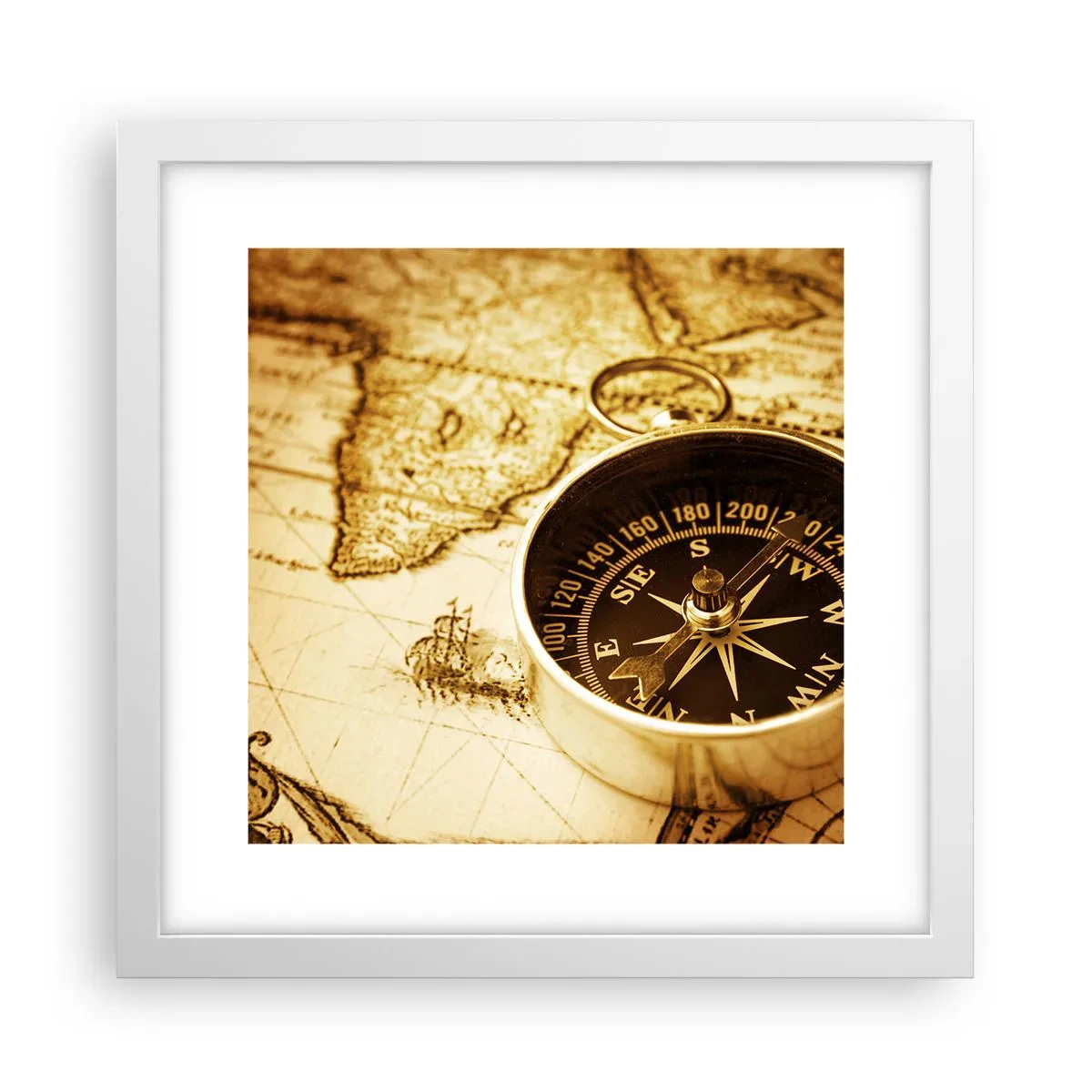 Poster in einem weißen Rahmen - Ost oder West? - 30x30 cm