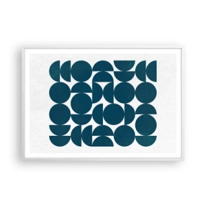 Poster in einem weißen Rahmen - Kreise und Halbkreise - 100x70 cm