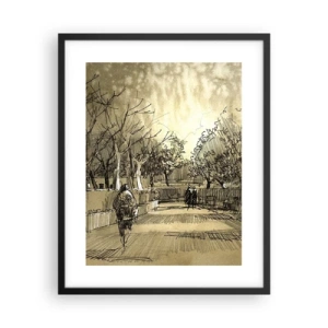 Poster in einem schwarzem Rahmen - Ein Moment mit einer Feder angehalten - 40x50 cm
