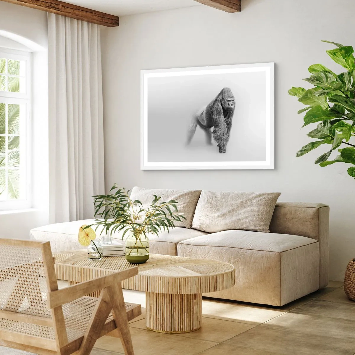 Poster in einem weißen Rahmen - Zuversichtlich in seiner Stärke - 100x70 cm