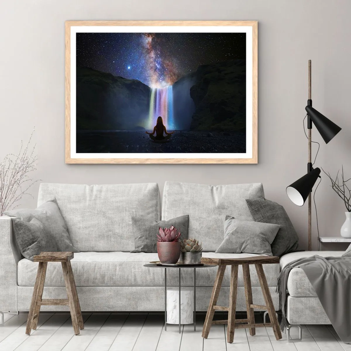 Poster in einem Rahmen aus heller Eiche - Absolute Harmonie - 100x70 cm