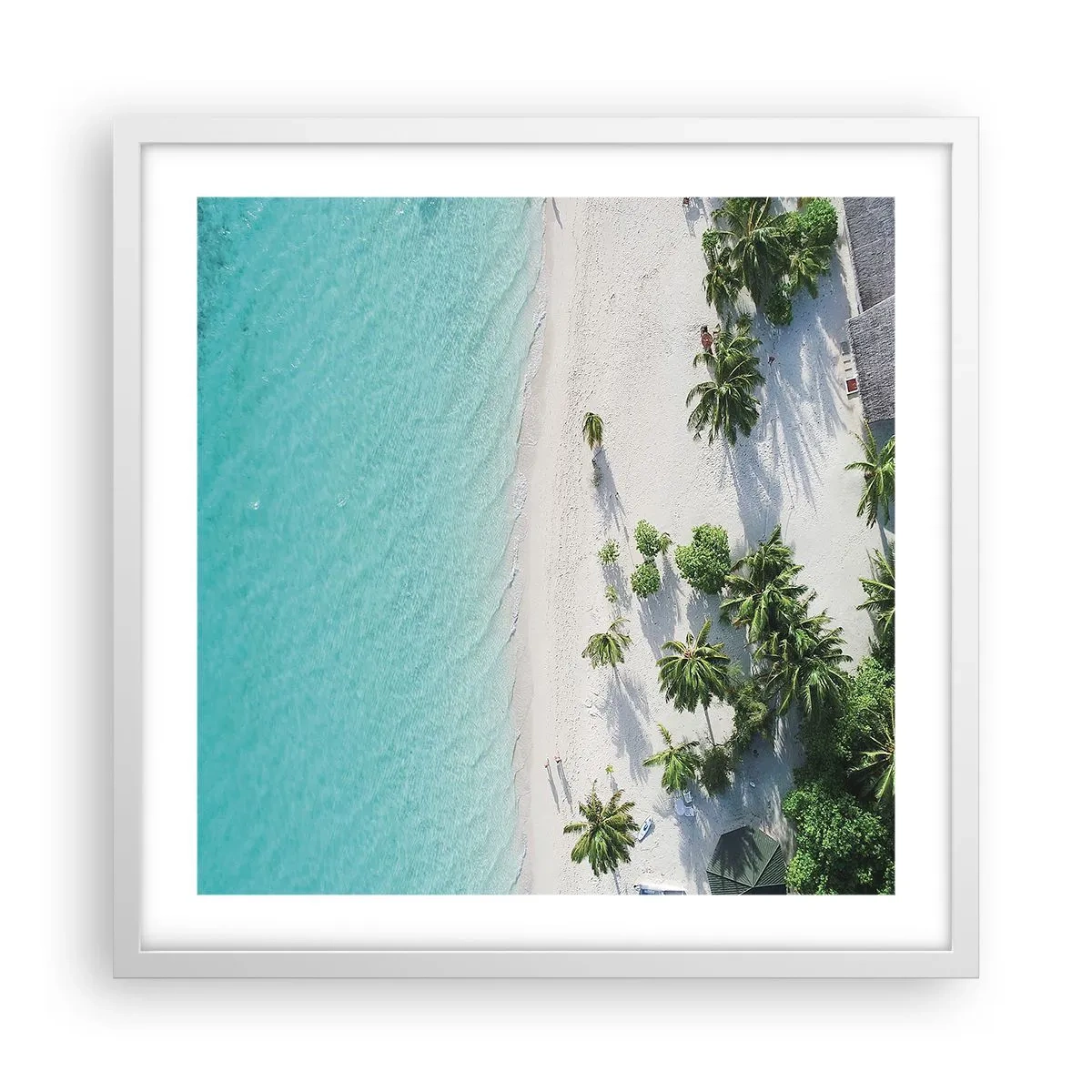 Poster in einem weißen Rahmen - Urlaub im Paradies - 50x50 cm