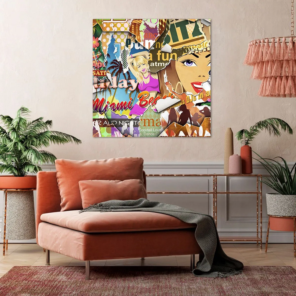 Bild auf Leinwand - Leinwandbild - Sommer Rückblicke - 50x50 cm