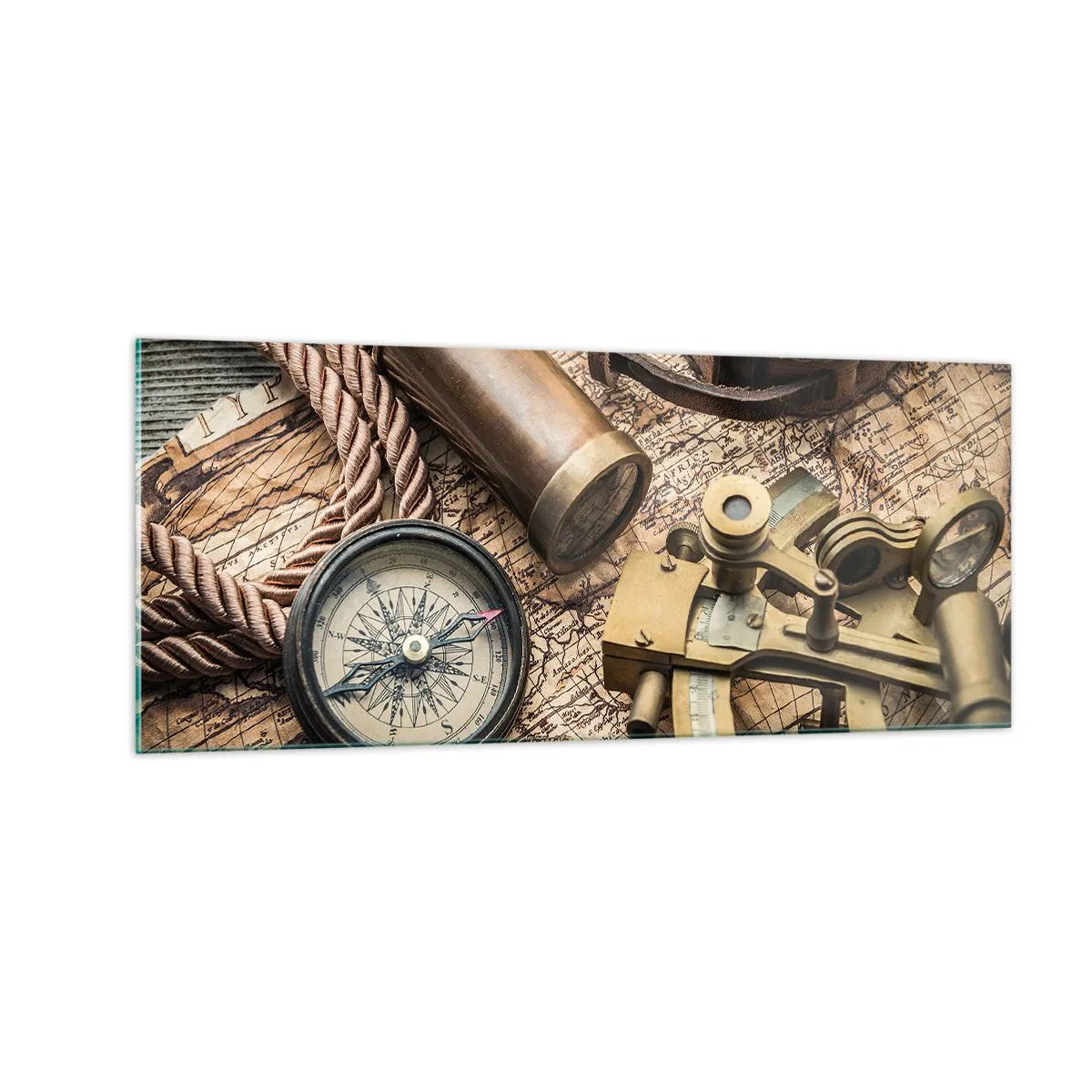 Glasbild - Bild auf glas - Setze Sie einen Kurs - 100x40 cm