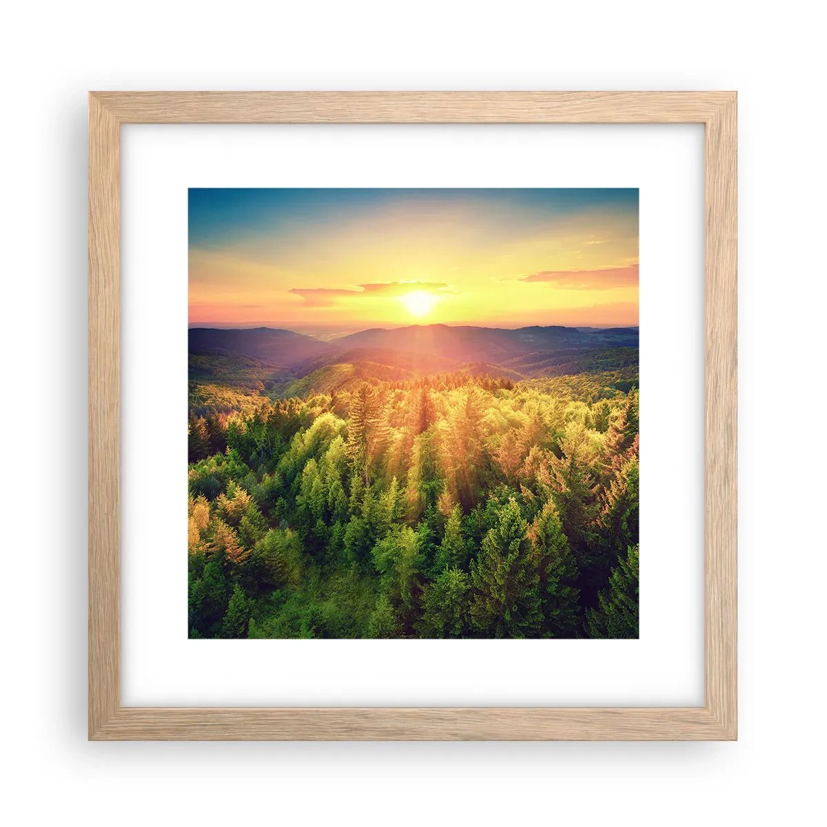 Poster in einem Rahmen aus heller Eiche - Scheitelpunkte und Spitzen - 30x30 cm