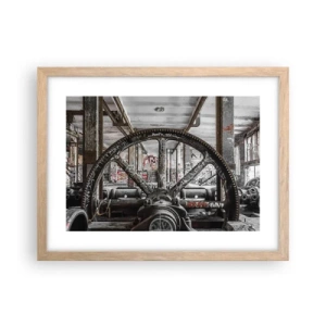 Poster in einem Rahmen aus heller Eiche - Das geheime Leben der Fabrik - 40x30 cm