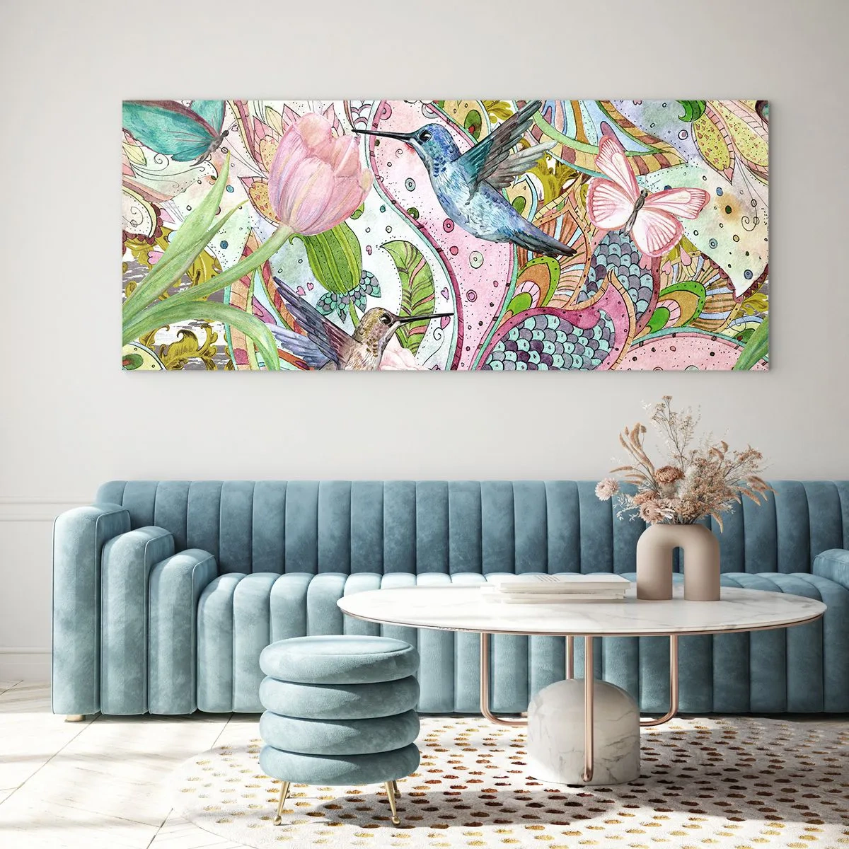 Glasbild - Bild auf glas - Verstrickt in Weinreben - 90x30 cm