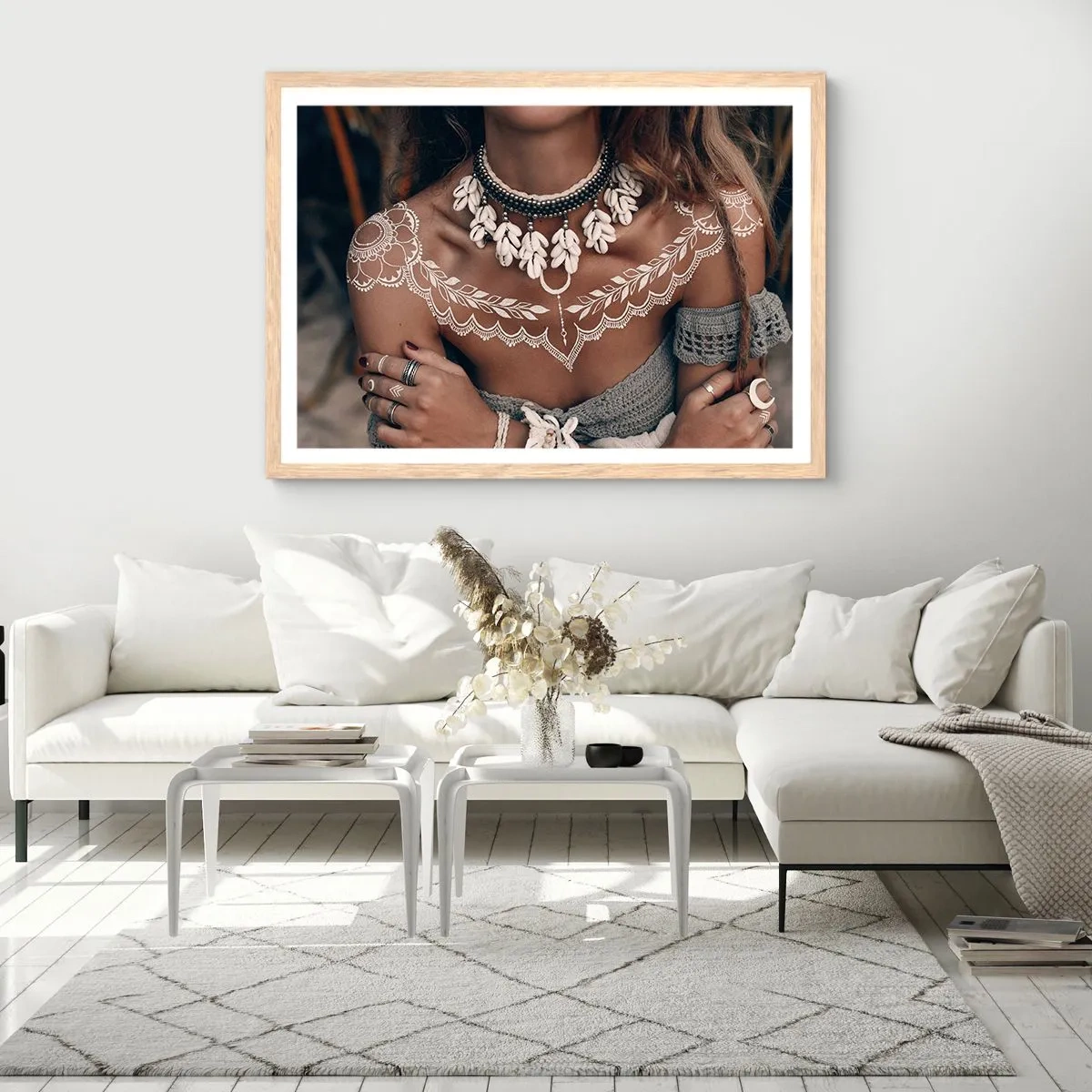 Poster in einem Rahmen aus heller Eiche - Talismane, Rituale der Weiblichkeit - 70x50 cm