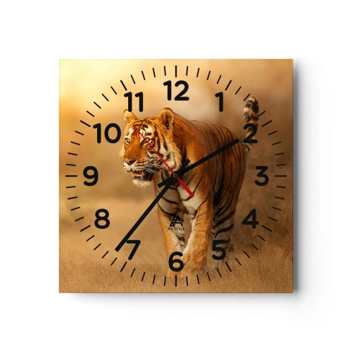 Wanduhr - Glasuhr - Vor dem Angriff - 30x30 cm