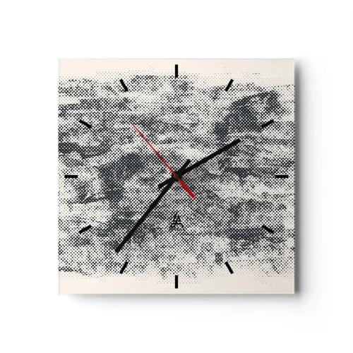 Wanduhr - Glasuhr - Abstrakte neblige Komposition in Grautönen - 30x30cm - Nebelige Komposition - Moderne Wanddekoration für Wohnzimmer und Schlafzimmer ARTTOR