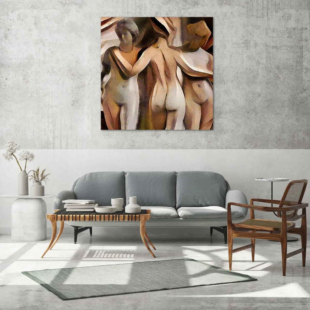 Glasbild - Bild auf glas - Drei Grazien 2.0 - 70x70 cm