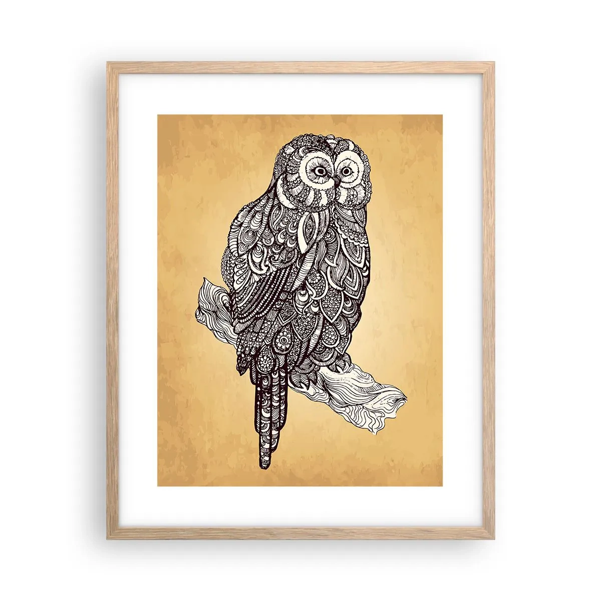 Poster in einem Rahmen aus heller Eiche - Kunstvolle Ornamente der Weisheit - 40x50 cm