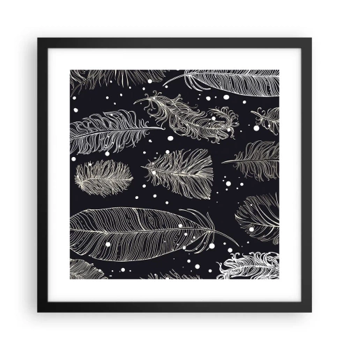 Poster in einem schwarzem Rahmen - Gefiederte Spitze - 40x40 cm