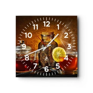 Wanduhr - Glasuhr - Im Stil der niederländischen Meister - 30x30 cm