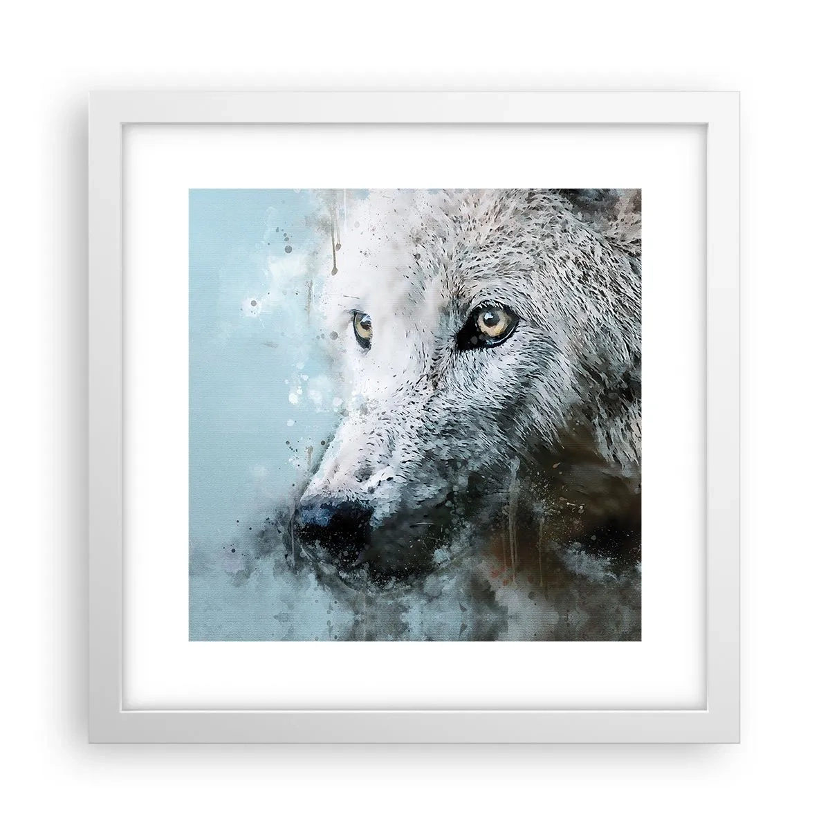 Poster in einem weißen Rahmen - Lerne die Wolfsseele kennen - 30x30 cm
