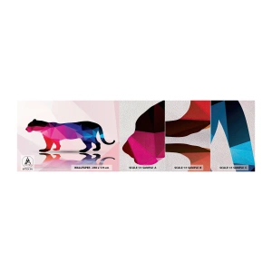 Fototapeten Muster Premium Sand - Diment Panther - Tiere, Panther, Geometrische Figur - 100x30 cm