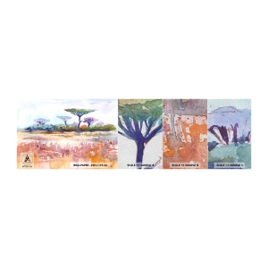 Fototapeten Muster Premium Sand - Savannah-Farben - Landschaft, Savanne, Afrika - 100x30 cm
