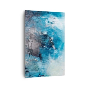 Bild auf Leinwand - Leinwandbild - Abstrakte Pinselstriche in Blautönen - 80x120cm - Rhapsodie in Blau - Moderne Wanddekoration für Wohnzimmer und Schlafzimmer ARTTOR