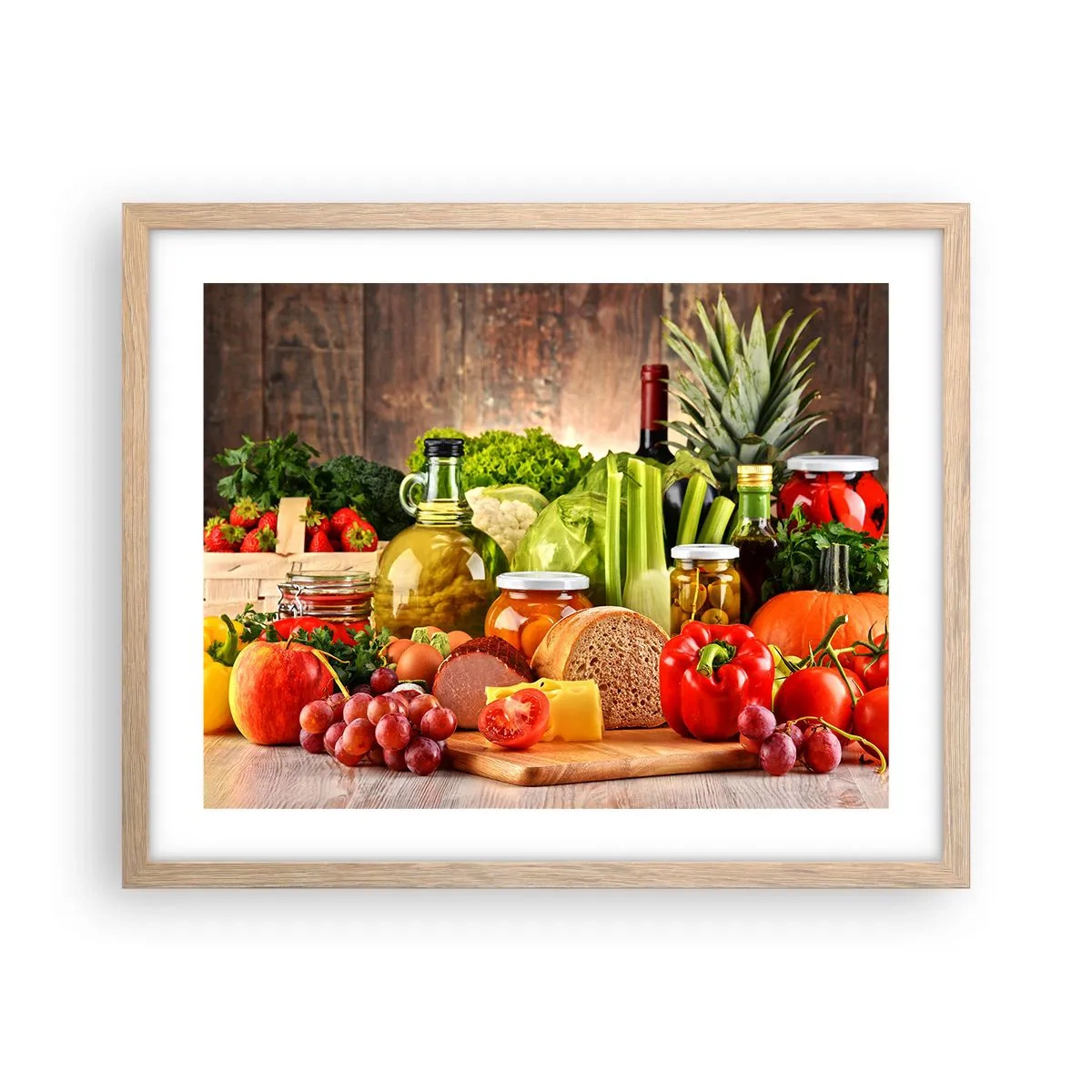 Poster in einem Rahmen aus heller Eiche - Geräuchert, gebacken und eingelegt - 50x40 cm