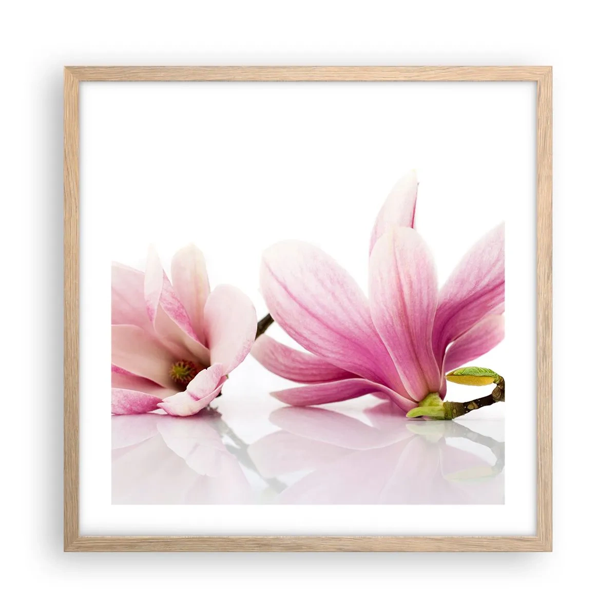 Poster in einem Rahmen aus heller Eiche - Zart wie ein Frühlingswind - 50x50 cm