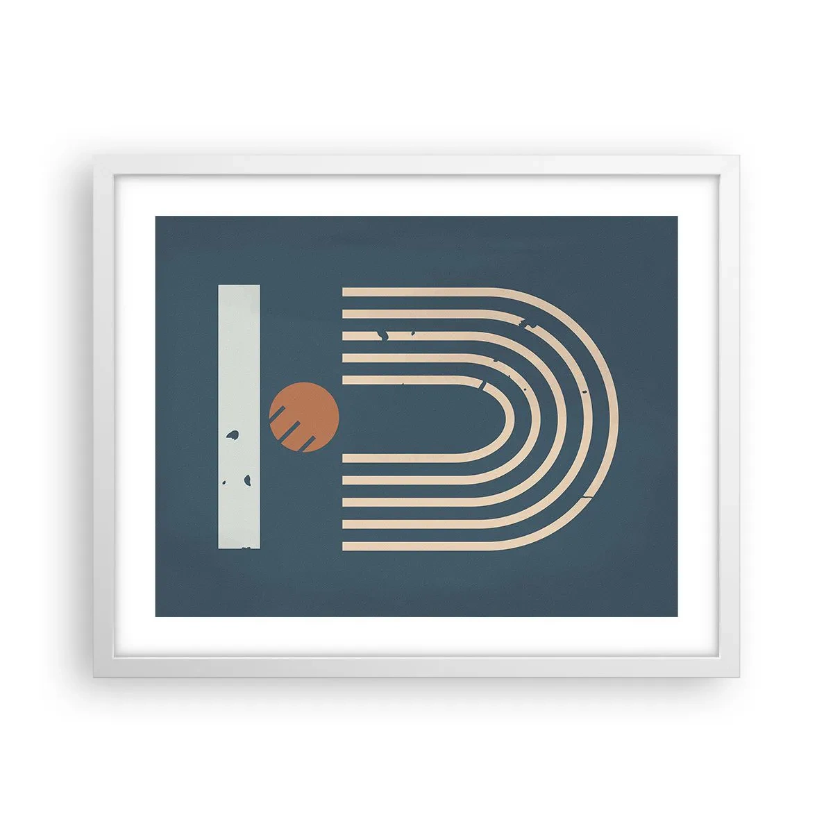 Poster in einem weißen Rahmen - Geometrie auf dem Granatapfel - 50x40 cm