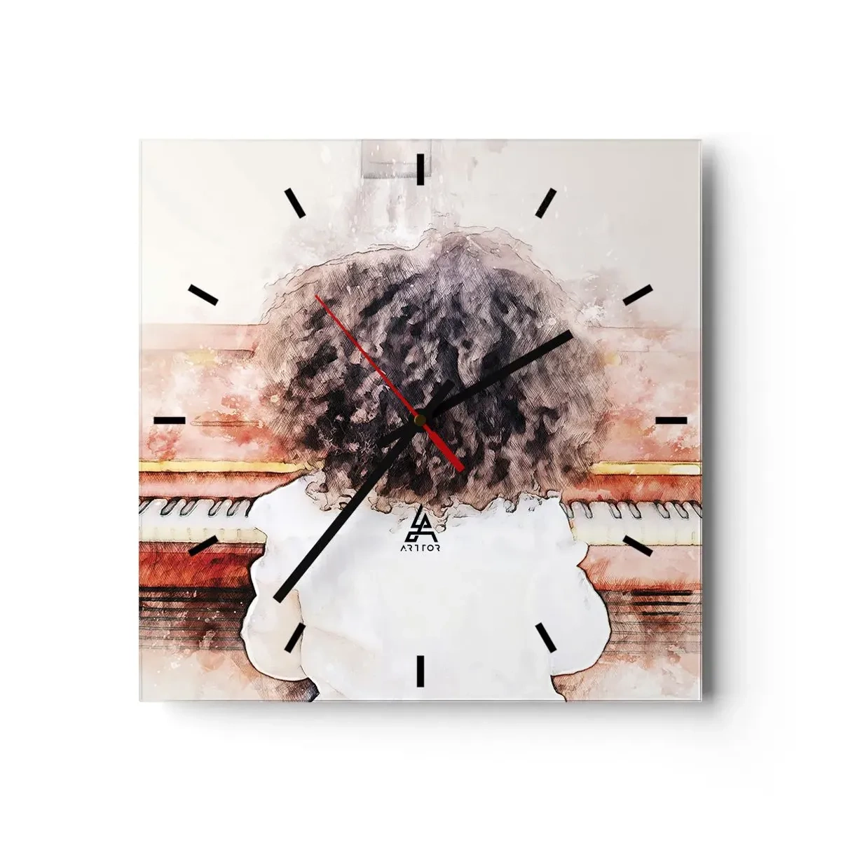 Wanduhr - Glasuhr - In der neuen Welt - 40x40 cm