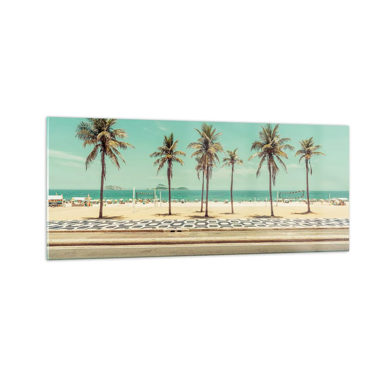 Glasbild - Bild auf glas - Beim Bewachen des Strandes - 100x40 cm