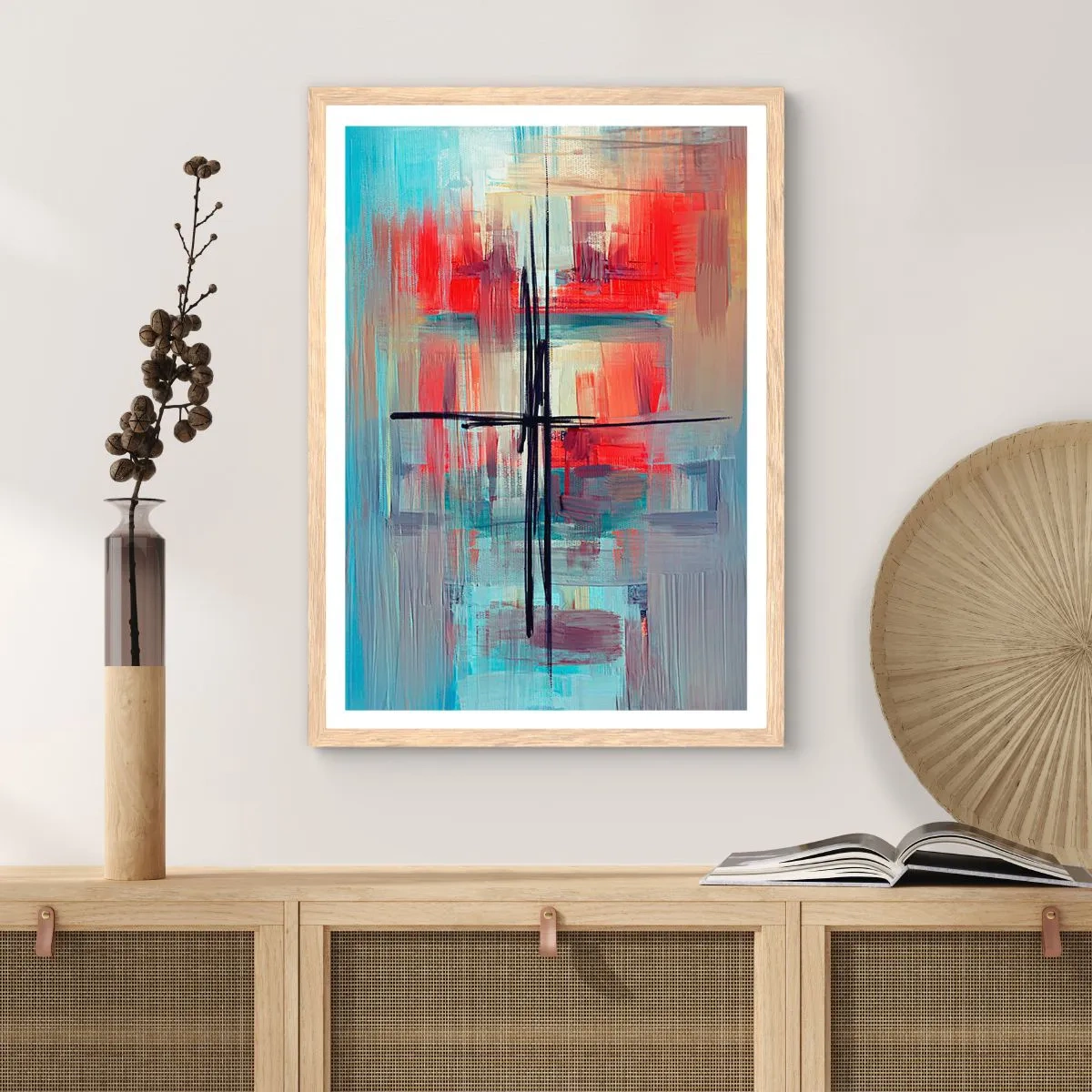 Poster in einem Rahmen aus heller Eiche - Landschaft in einer unbekannten Dimension - 70x100 cm