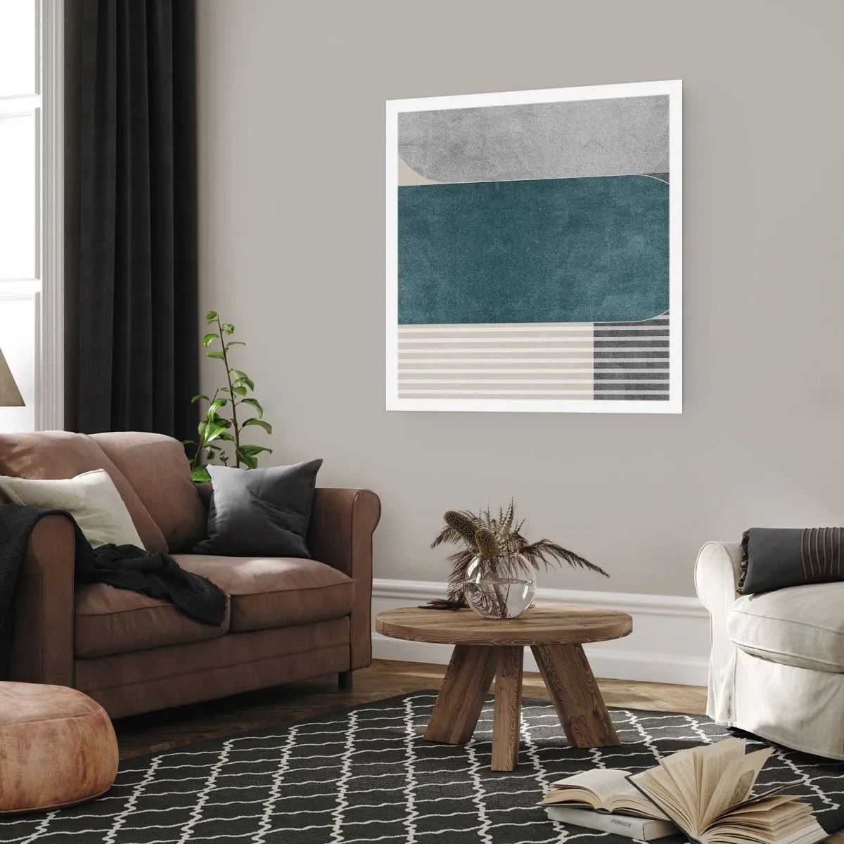 Poster - Komposition auf der Ebene - 60x60 cm