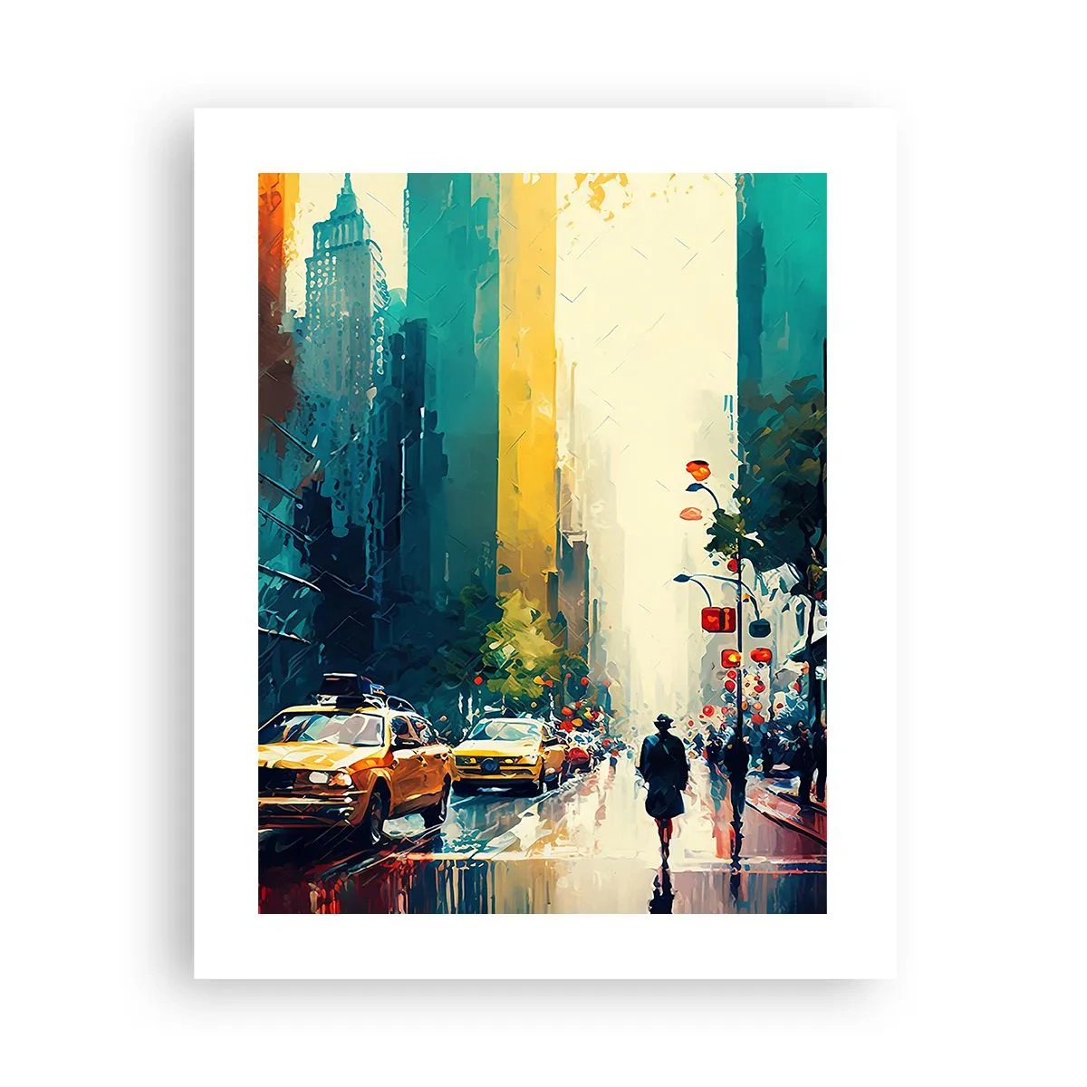 Poster - New York – selbst der Regen ist hier bunt - 40x50 cm