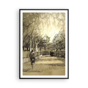 Poster in einem schwarzem Rahmen - Ein Moment mit einer Feder angehalten - 70x100 cm