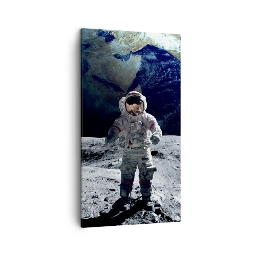 Bild auf Leinwand - Leinwandbild - Grüße vom Mond - 45x80 cm