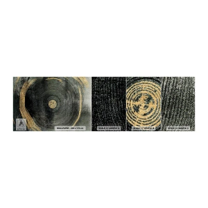Fototapeten Muster Selbstklebend Deluxe Sticker - Veränderung und Beständigkeit - Dunkel, Holz, Art Deco - 100x30 cm