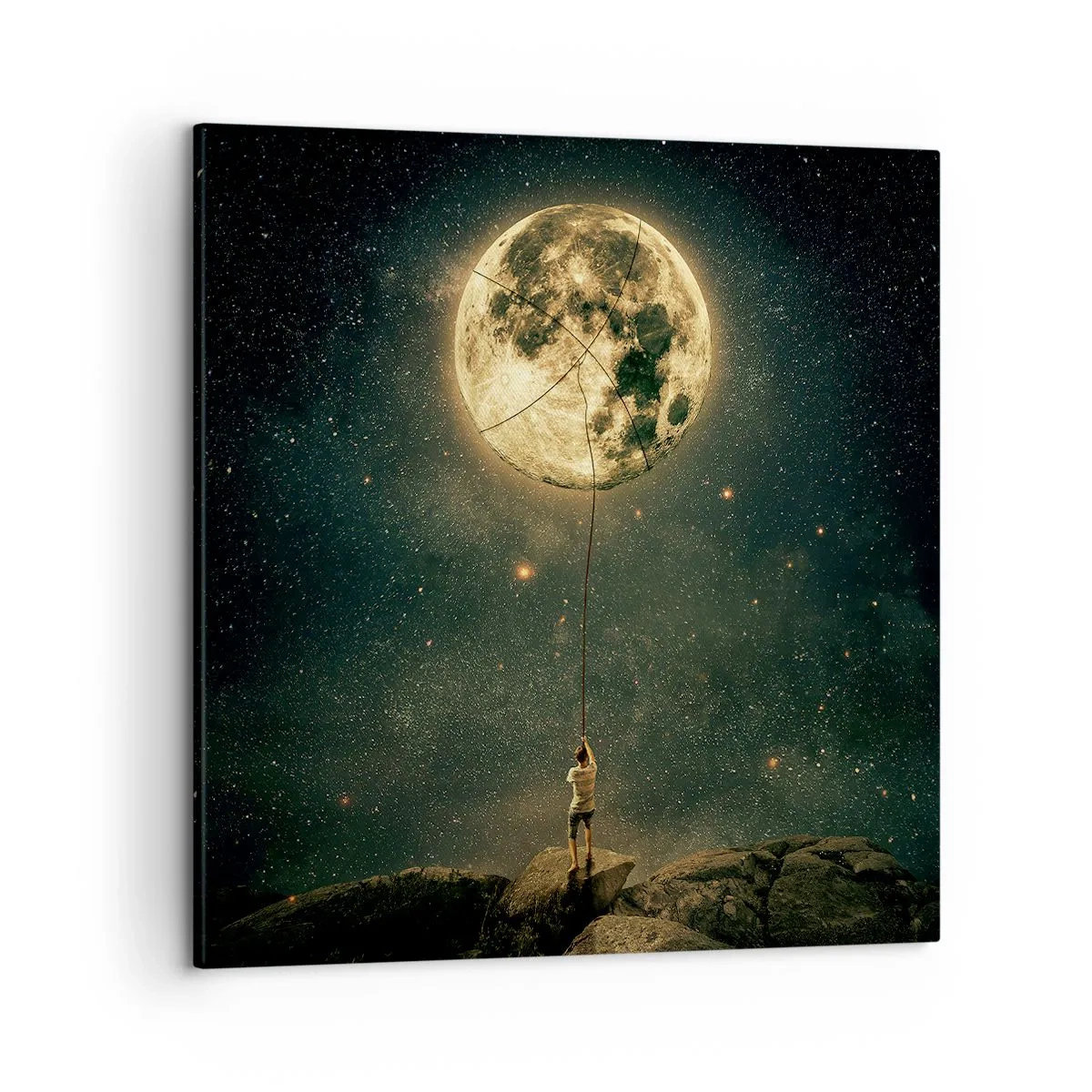 Bild auf Leinwand - Leinwandbild - Der Mann, der den Mond gestohlen hat - 50x50 cm