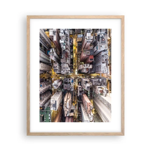 Poster in einem Rahmen aus heller Eiche - Grüße aus Hongkong - 40x50 cm