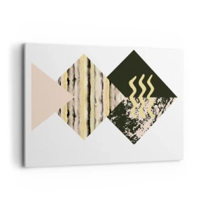 Bild auf Leinwand - Leinwandbild - Geometrische Formen mit abstrakten Mustern - 100x70cm - Es ist nicht so einfach - Moderne Wanddekoration für Wohnzimmer und Schlafzimmer ARTTOR