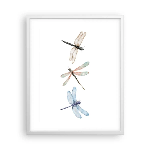 Poster in einem weißen Rahmen - Schwerelose Libellen - 40x50 cm