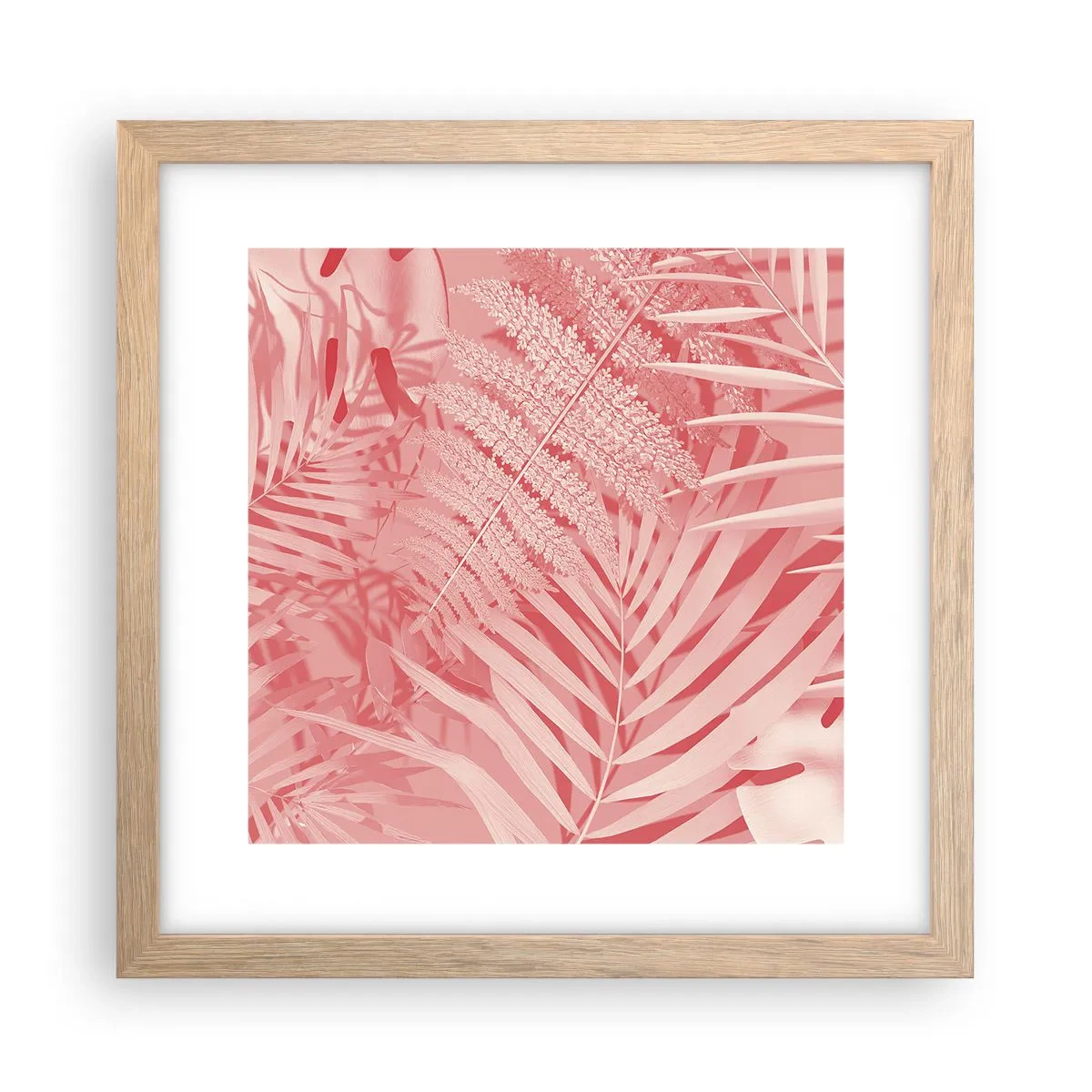 Poster in einem Rahmen aus heller Eiche - Rosa Konzept - 30x30 cm