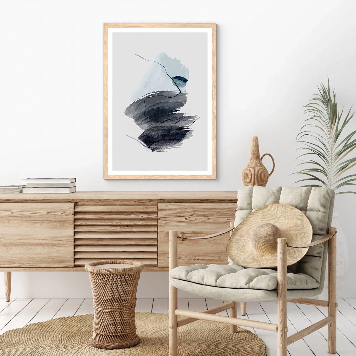 Poster in einem Rahmen aus heller Eiche - Intensität und Bewegung - 70x100 cm